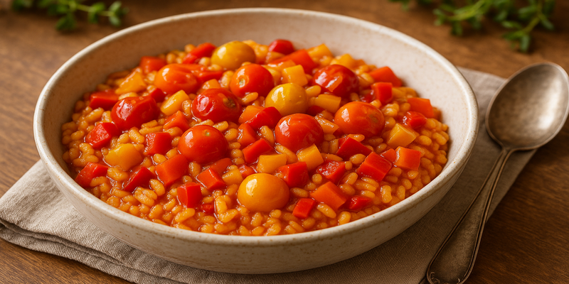 Arròs amb amb Pebrot i Tomàquet Xerri
