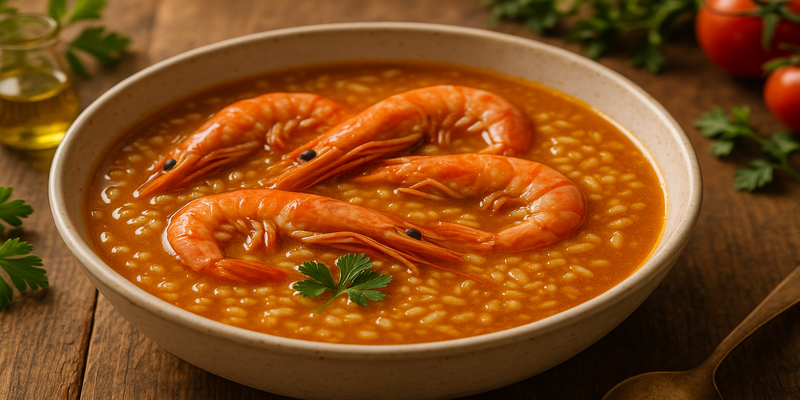 Arròs Caldós de Gambes adaptació Forki recepta de Carme Ruscalleda restaurant Sant Pau