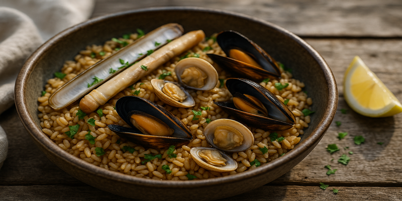 Arròs Integral amb Navalles (o cloïsses, musclos)