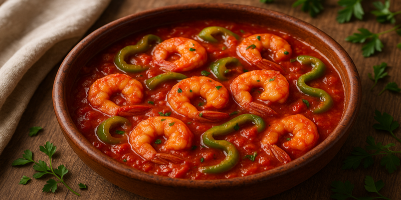 Caldereta de Gambes recepta del restaurant Hispània