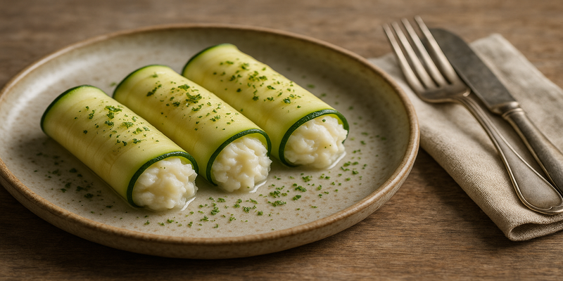 Caneló de Carbassó amb Brandada de Bacallà