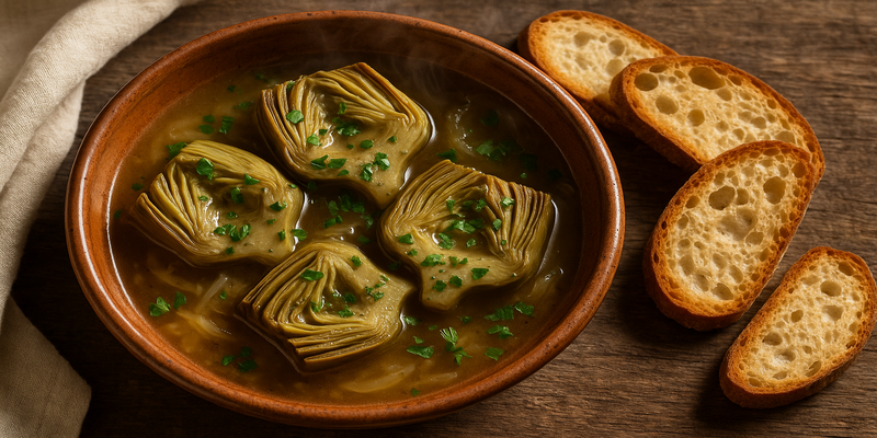 Carxofes a la Cassola amb Pa (recepta de Santi Vila - restaurant Alkimia)