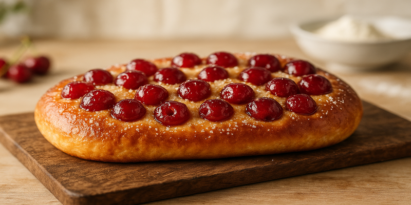 Coca de Cireres-estil coca de briox