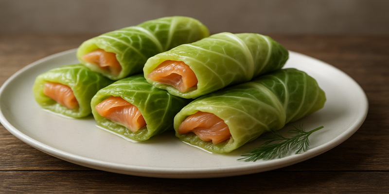 Col al Vapor Farcida de Salmó Fumat