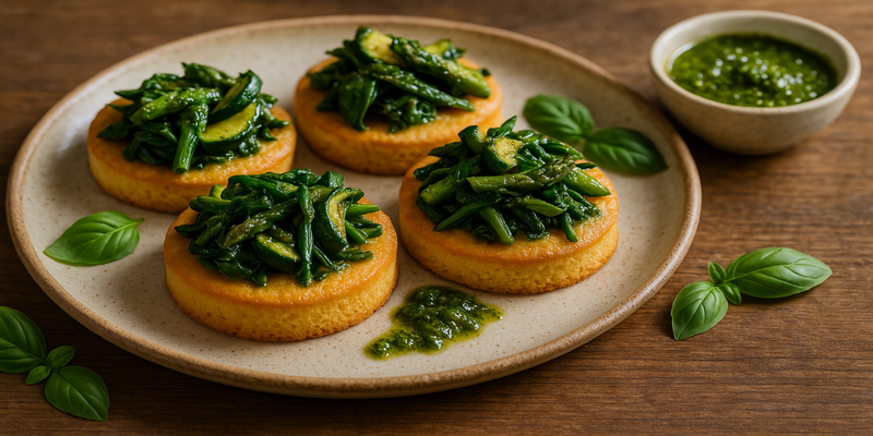 Coquetes de Pa de Pessic amb Verdures Al Pesto