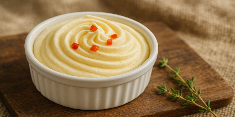 Mousse de formatge Reblochon amb pebrot vermell