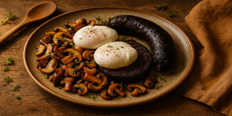 Saltejat de Bolets i Botifarra Negre