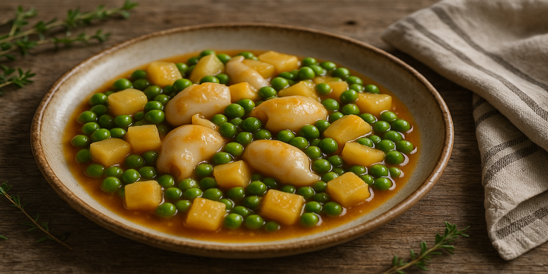 Sèpia amb Pèsols i Patates Forki