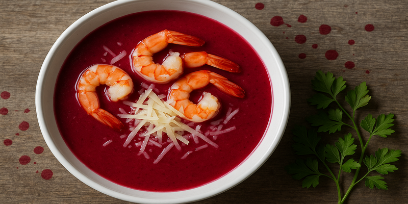 Sopa Freda de Cireres i Cues de Gamba